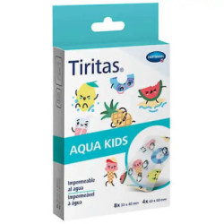 Tiritas Aqua Kids Aposito Adhesivo 2 Tamaños 8 U 30 X 40 Mm + 4 U 40 X 60 Mm